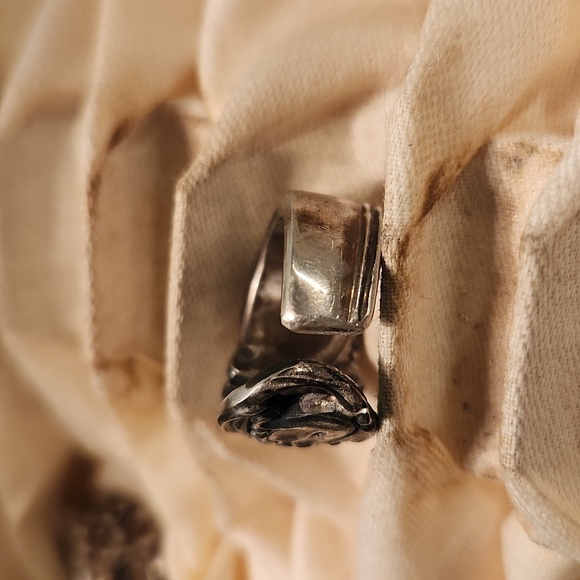 OPENWORK FLORAL Artisan Made Antique Spoon Ring Sz 3.5 - Picture 2 of 8